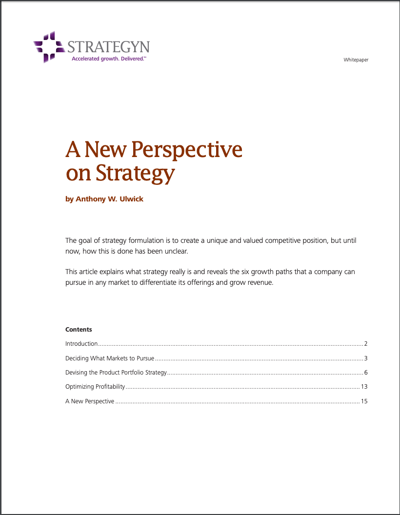 A New Perspective on Strategy Strategyn cover