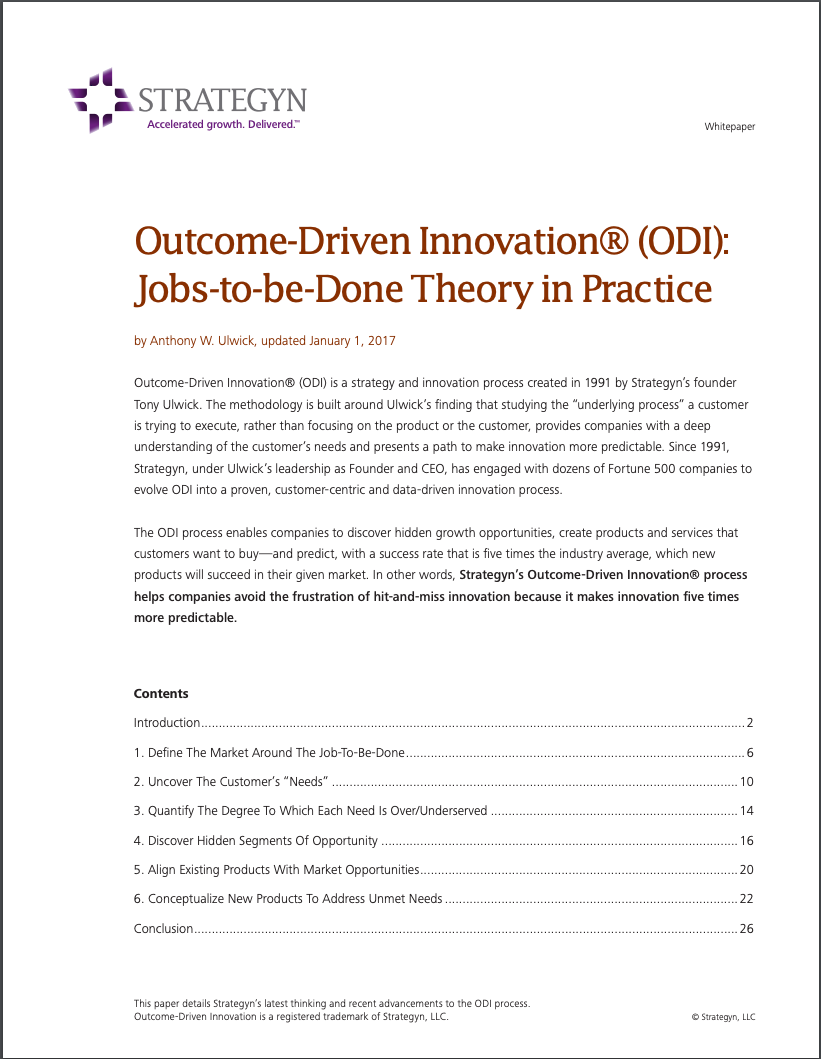 Outcome Driven Innovation cover